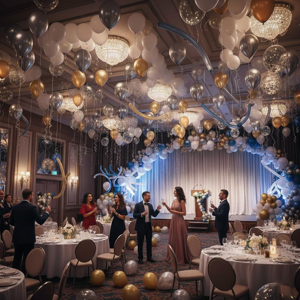 Оформление зала шарами